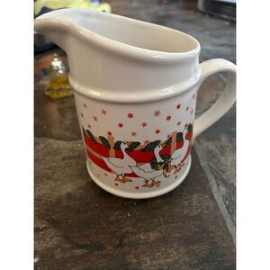 Vintage Traditions Ceramic Handled Pitcher Geese Design
